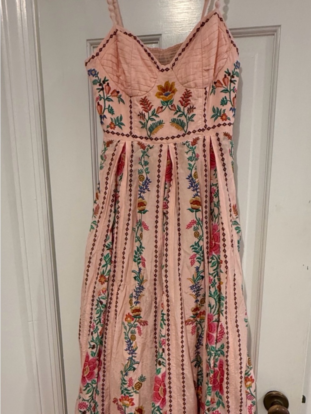 FARM Rio Pink Floral Embroidered Sundress
